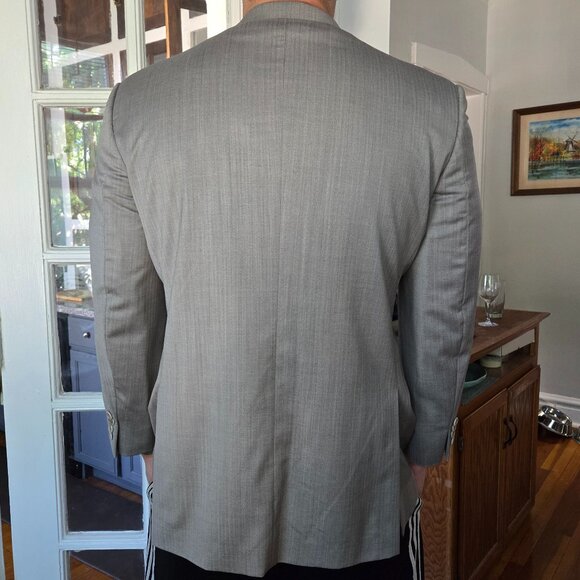 Ermenegildo Zegna Light Grey Silk Suit Jacket Size 44R - Picture 3 of 11